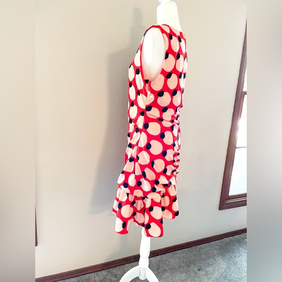 NWT Anthropologie Hutch Sleeveless Shirred Asymmetrical Ruffle-Hem Dress Polka - Picture 8 of 14